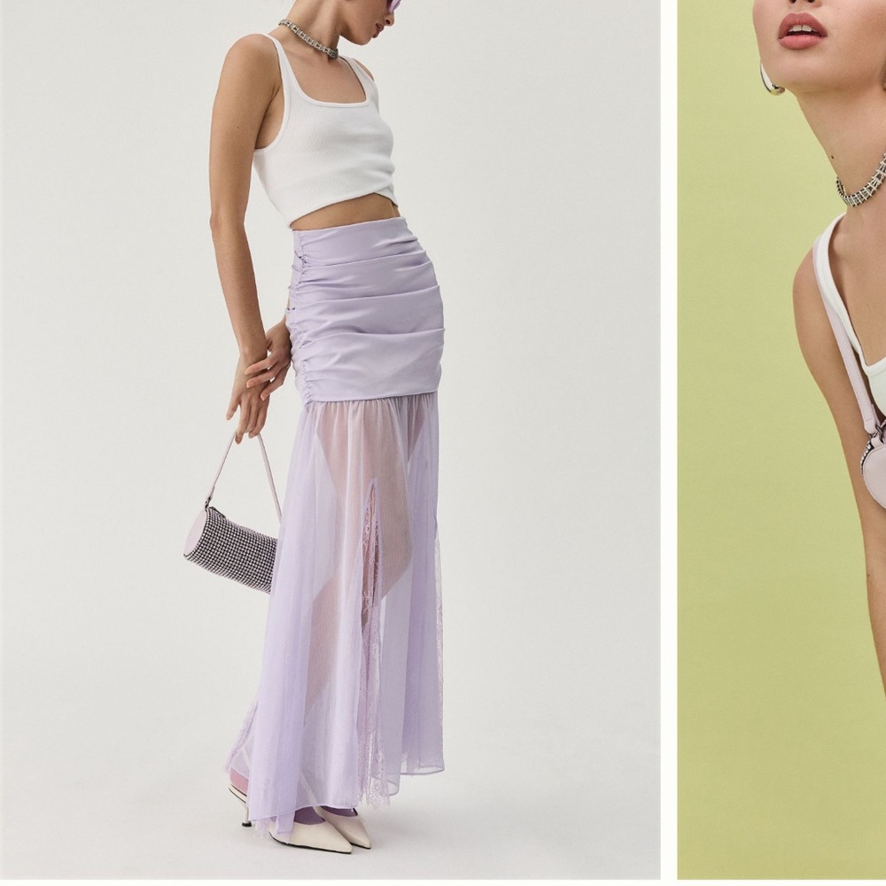 Anthropologie Mare Mare Sheer Overlay Maxi Skirt!
